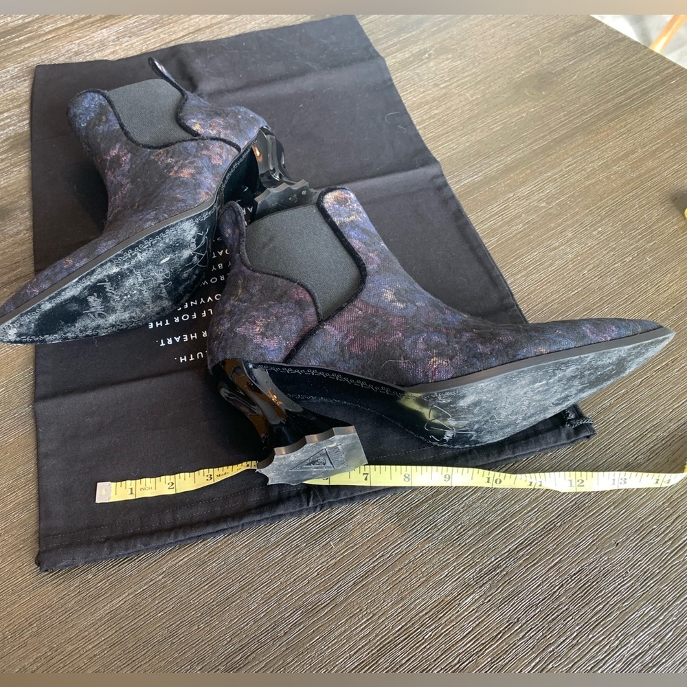 John Fluevog 10.5 Dark Floral Heeled Boots - Picture 7 of 14